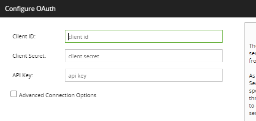 Configure OAuth settings