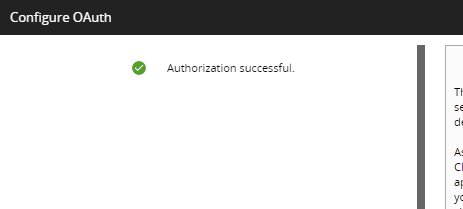 OAuth Authorization successful