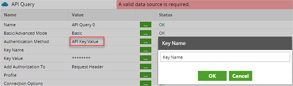 Authentication Method-API Key:Value