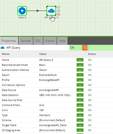 API Query Component properties