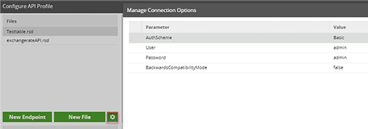 Manage Connection Options
