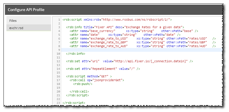 Configure API Profile