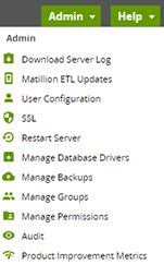 Admin menu