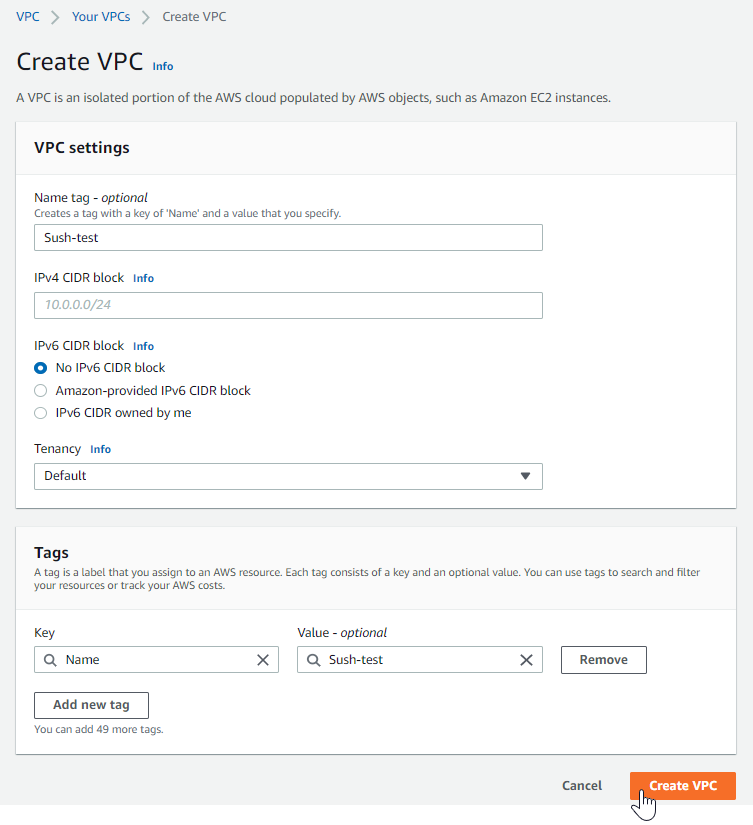 Create VPC